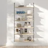 Étagère murale modulable 6 tablettes et 2 échelles pin massif GoodHome Rigga H. 171,2 x L. 80 x P. 29 cm