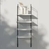Étagère murale modulable 4 tablettes et 2 échelles effet argenté GoodHome Rigga H. 87 x L. 30 x P. 19 cm