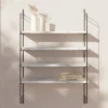 Étagère murale modulable 4 tablettes et 2 échelles effet marbre GoodHome Rigga H. 87 x L. 60 x P. 19 cm