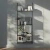 Étagère murale modulable 3 tablettes, étagère rectangulaire et 2 échelles noir GoodHome Rigga H. 171,2 x L. 60 x P. 29 cm