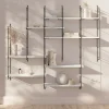 Étagère murale modulable 7 tablettes et 6 échelles effet marbre GoodHome Rigga H. 129 x L. 140 x P. 19 cm