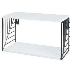 Étagère murale Moss 39 x 18 x 23 cm noir blanc en.casa