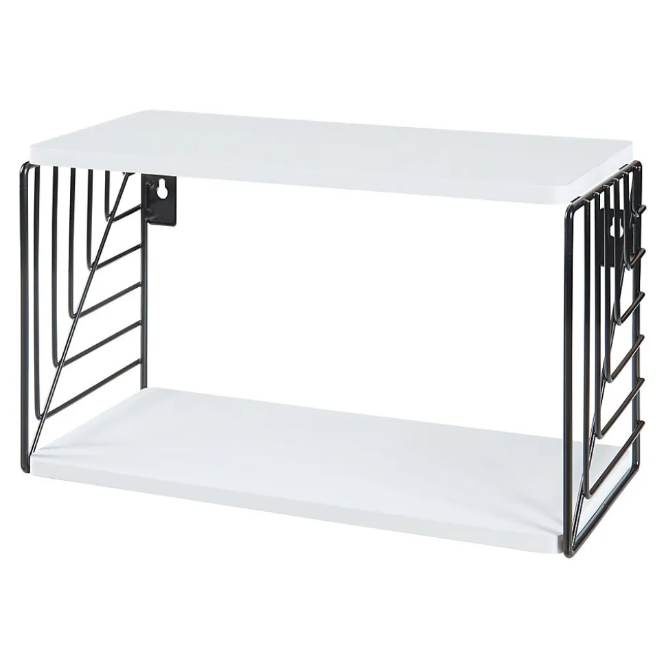 Étagère murale Moss 39 x 18 x 23 cm noir blanc en.casa