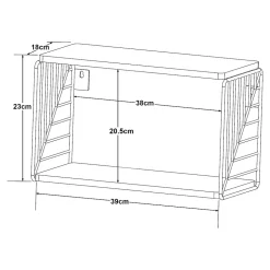 Étagère murale Moss 39 x 18 x 23 cm noir blanc en.casa