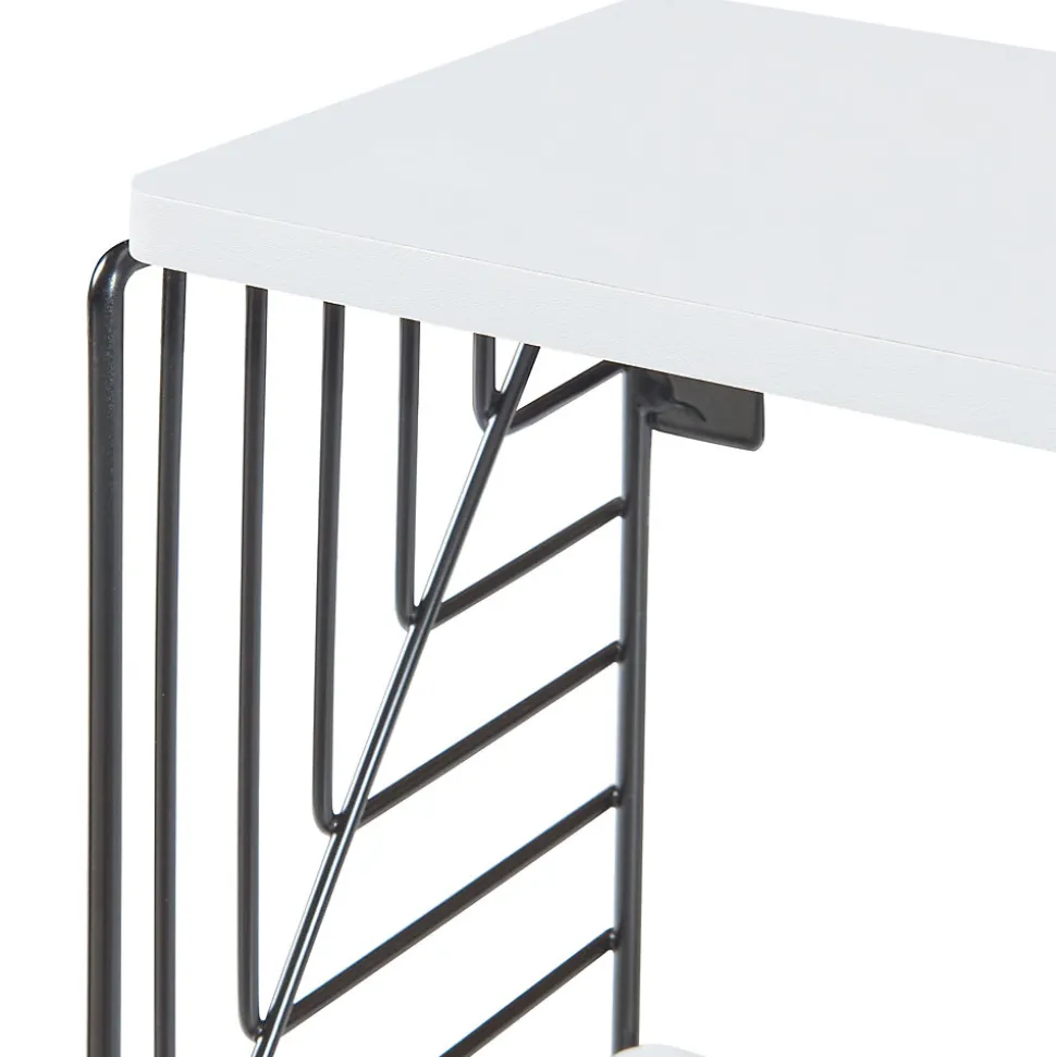Étagère murale Moss 39 x 18 x 23 cm noir blanc en.casa