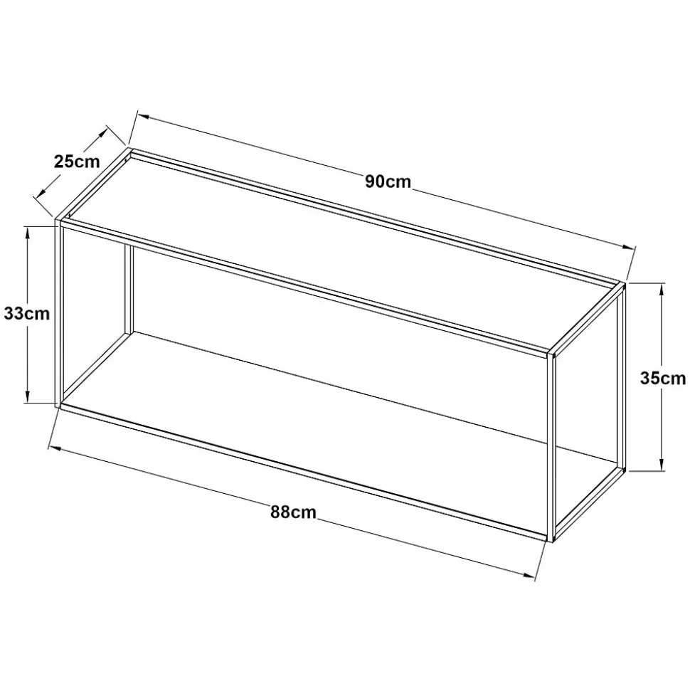 Étagère murale Notodden acier 90 x 25 x 35 cm noir en.casa