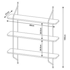 Étagère murale Oestfold 100 x 80 x 21 cm blanc en.casa