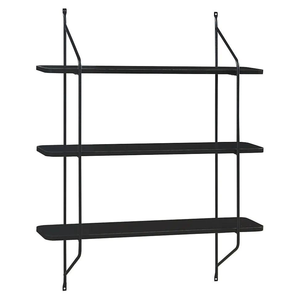 Étagère murale Oestfold 100 x 80 x 21 cm noir en.casa