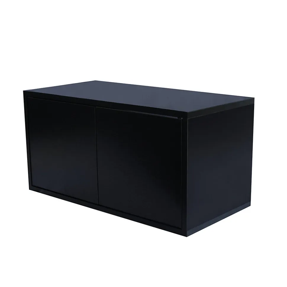 Étagère murale rectangulaire avec portes GoodHome Rigga noir L. 60 cm
