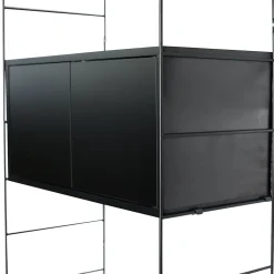 Étagère murale rectangulaire avec portes GoodHome Rigga noir L. 60 cm