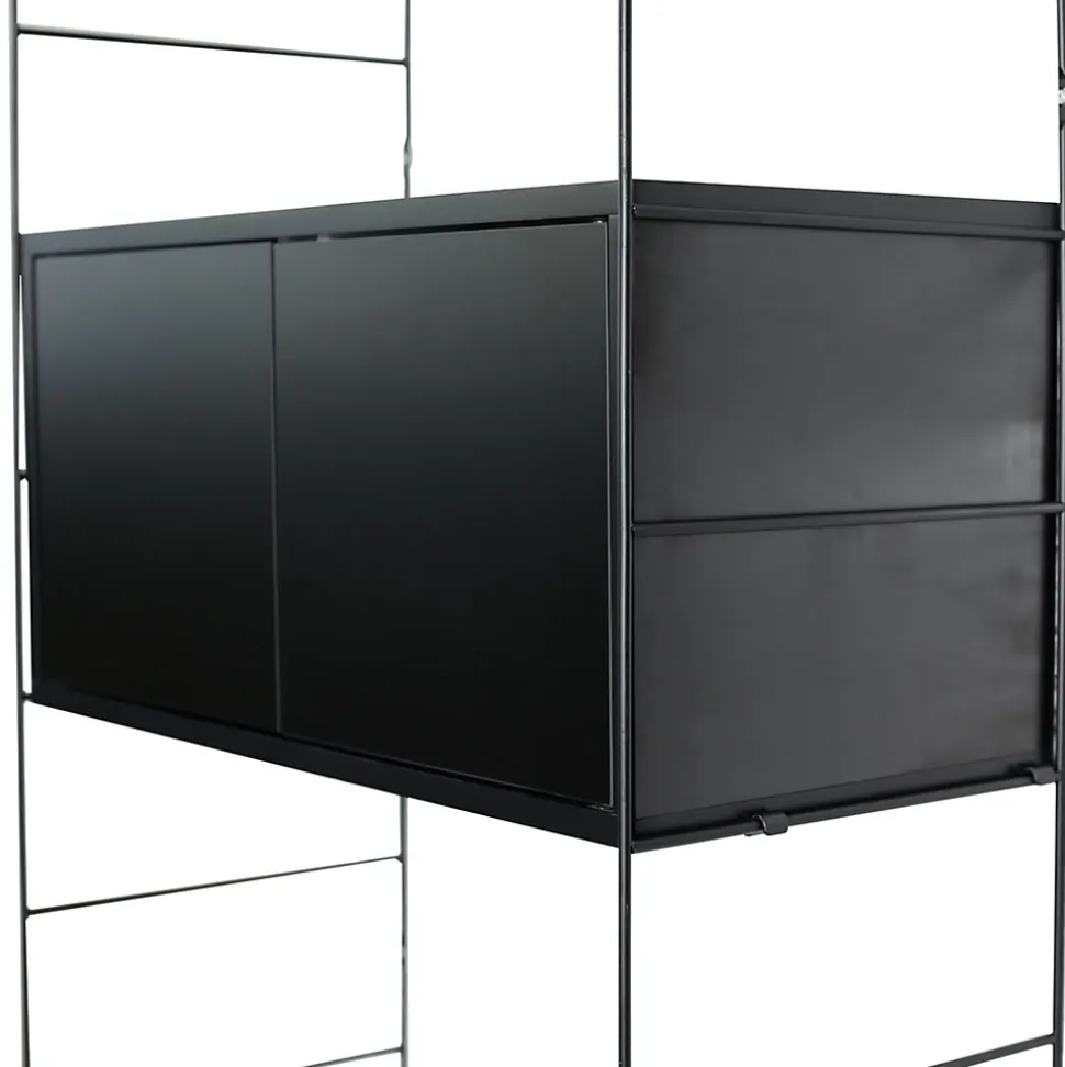 Étagère murale rectangulaire avec portes GoodHome Rigga noir L. 60 cm
