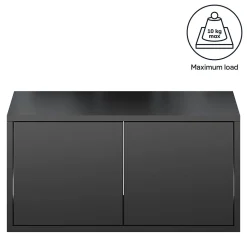 Étagère murale rectangulaire avec portes GoodHome Rigga noir L. 60 cm