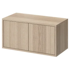Étagère murale rectangulaire avec portes GoodHome Rigga effet chêne L. 60 cm