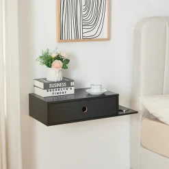 Étagère murale Stor 65 x 30 x 15 cm noir en.casa