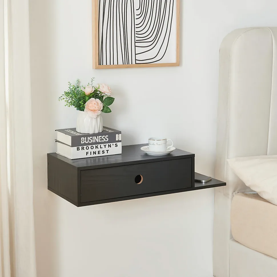 Étagère murale Stor 65 x 30 x 15 cm noir en.casa