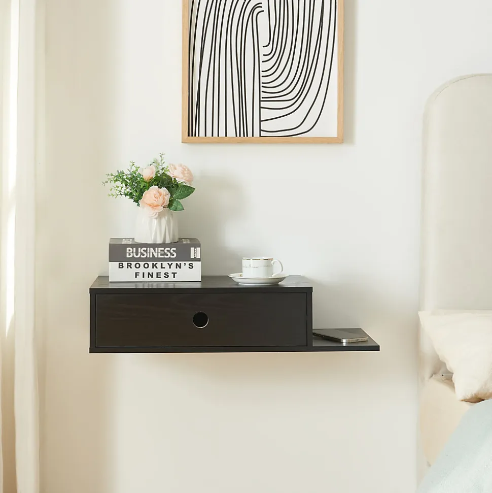 Étagère murale Stor 65 x 30 x 15 cm noir en.casa