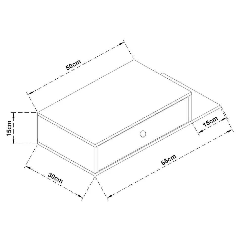 Étagère murale Stor 65 x 30 x 15 cm noir en.casa