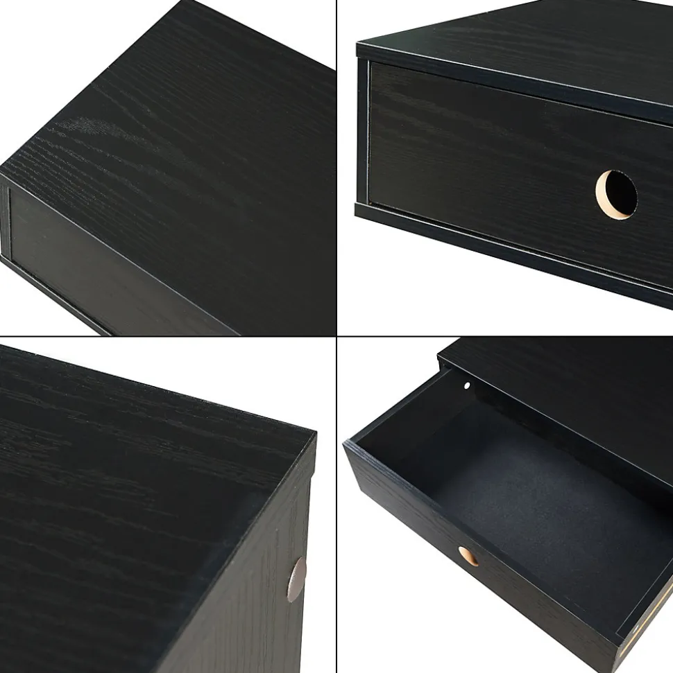 Étagère murale Stor 65 x 30 x 15 cm noir en.casa