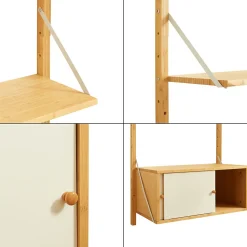 Étagère murale Tingvoll bambou 176 x 65 x 34 cm naturel en.casa