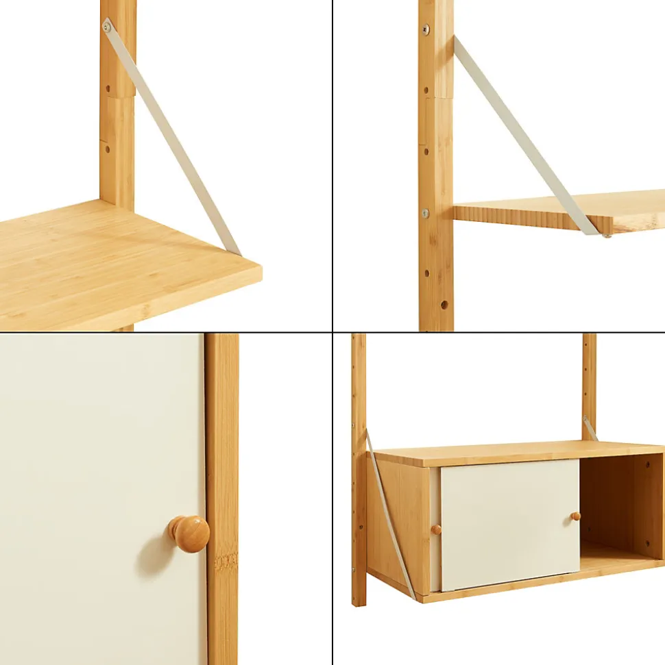 Étagère murale Tingvoll bambou 176 x 65 x 34 cm naturel en.casa