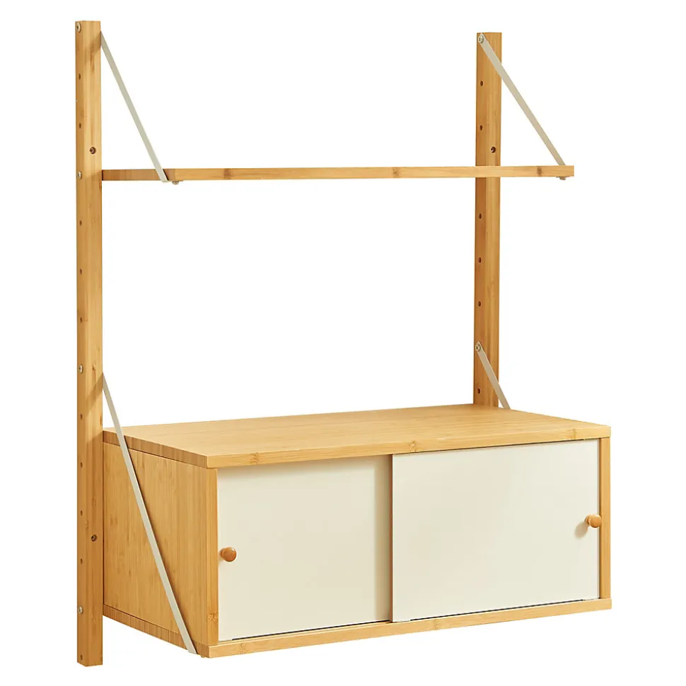 Étagère murale Tingvoll bambou 85 x 65 x 34 cm naturel en.casa