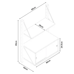 Étagère murale Tingvoll bambou 85 x 65 x 34 cm naturel en.casa