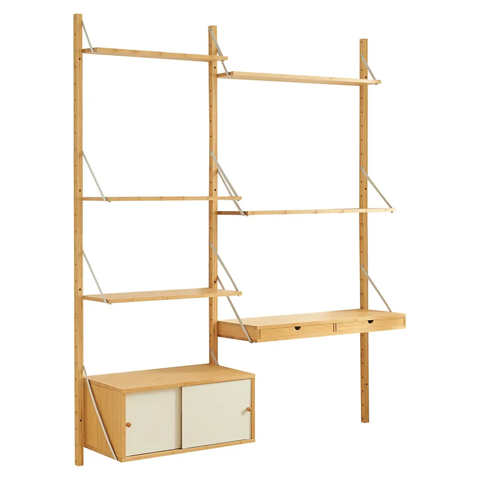 Étagère murale Tingvoll bambou 176 x 147 x 34 cm naturel en.casa
