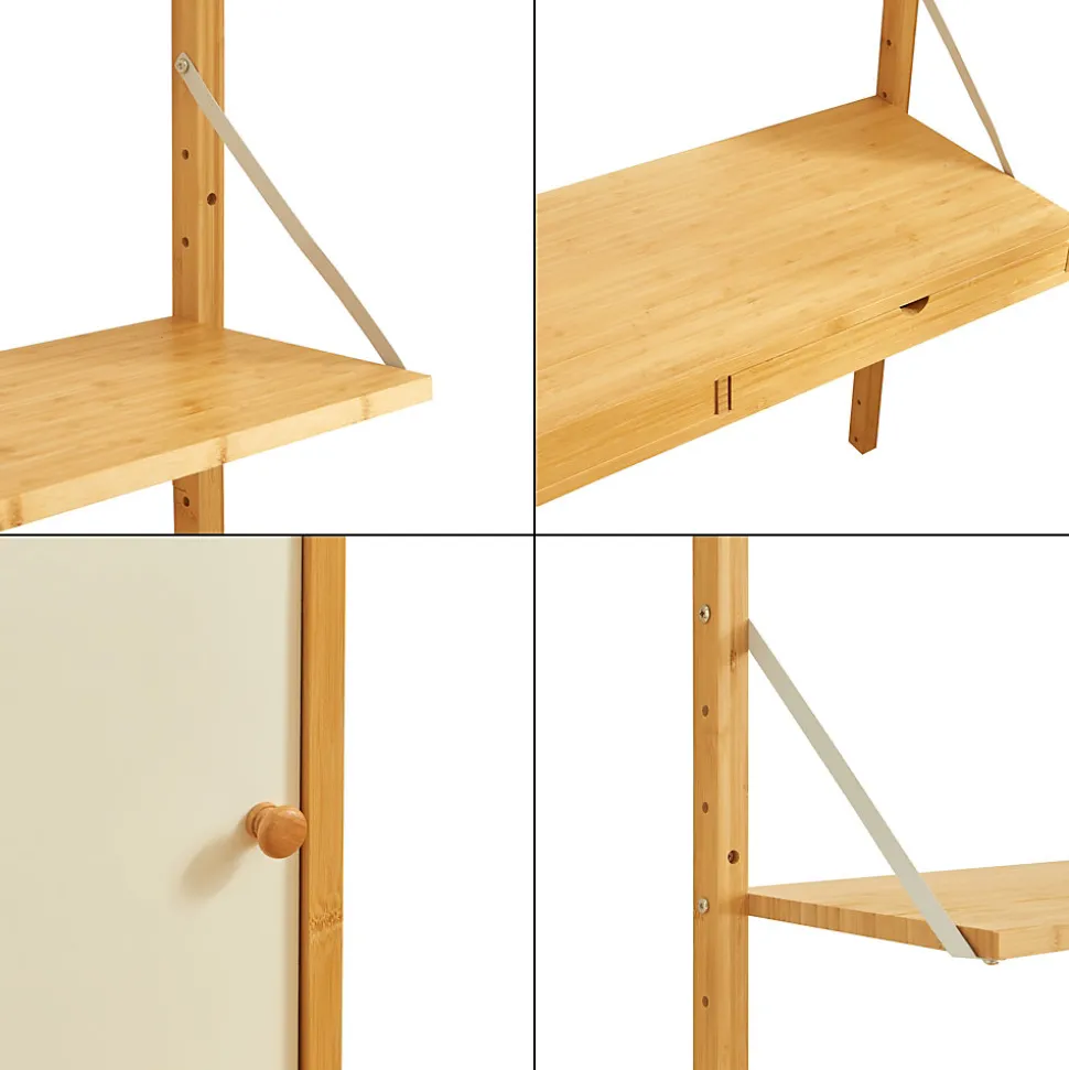 Étagère murale Tingvoll bambou 176 x 147 x 34 cm naturel en.casa