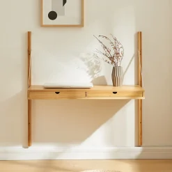 Étagère murale Tingvoll bambou 85 x 85 x 36 cm naturel en.casa