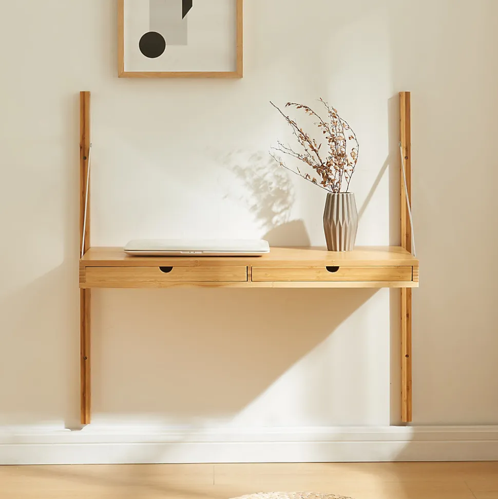 Étagère murale Tingvoll bambou 85 x 85 x 36 cm naturel en.casa