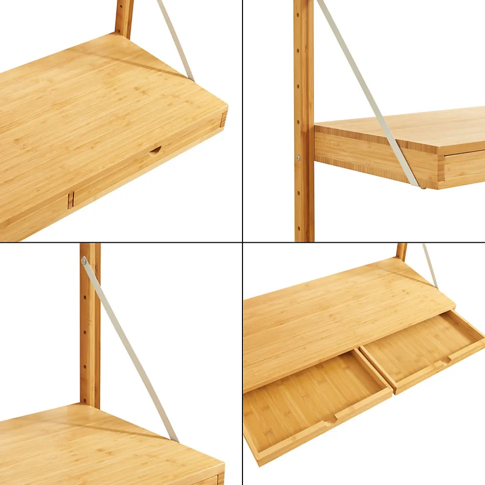 Étagère murale Tingvoll bambou 85 x 85 x 36 cm naturel en.casa