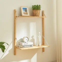 Étagère murale Tingvoll bambou 85 x 65 x 25 cm naturel en.casa