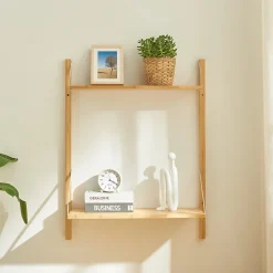 Étagère murale Tingvoll bambou 85 x 65 x 25 cm naturel en.casa