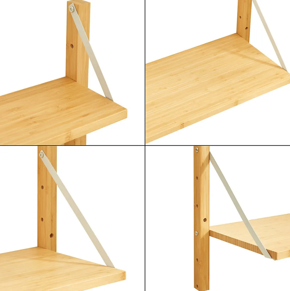 Étagère murale Tingvoll bambou 85 x 65 x 25 cm naturel en.casa
