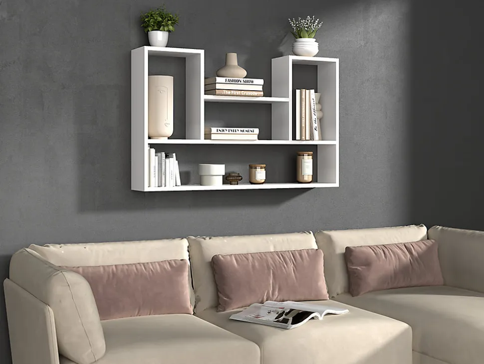 Étagère suspendue, blanche, 100 x 60 x 16 cm