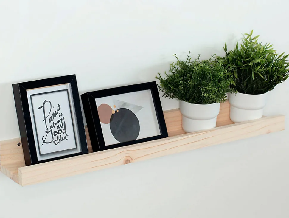 Étagères pour cadres en bois de pin 80cm