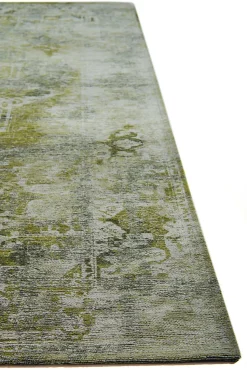 Tapis - Collection Heris Beneffito - Olive - Tapis à Motifs, Finition Artisanale, Tissage en Belgique - Tapis d'intérieur moderne