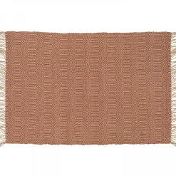 Tapis à franges en jute naturel tissé main terracotta 200 x 290 cm Oviala