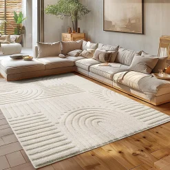 Tapis à relief Lena Crème 200x290cm