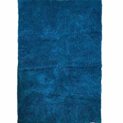Tapis 140 x 200 cm shaggy à poils courts doux bleu canard - COSMOS