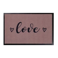 Tapis absorbant polyamide love rose L.60 x l.40 cm