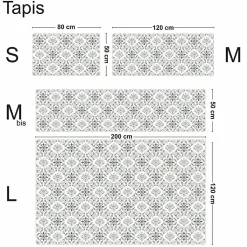Tapis antidérapant - Agathe - vinyle - int./ext. - Multicolore - 120x200cm