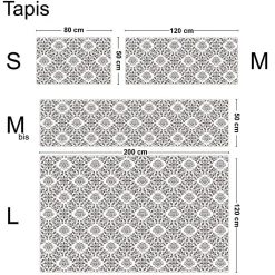 Tapis antidérapant - Agathe - vinyle - int./ext. - Multicolore - 50x200cm
