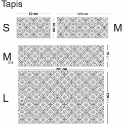 Tapis antidérapant - Agathe - vinyle - int./ext. - Multicolore - 50x200cm