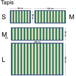 Tapis antidérapant - Aveiro - vinyle - int./ext. - Vert - 50x120cm