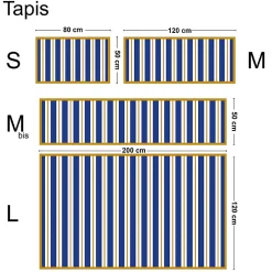 Tapis antidérapant - Bari - vinyle - int./ext. - Bleu - 50x120cm