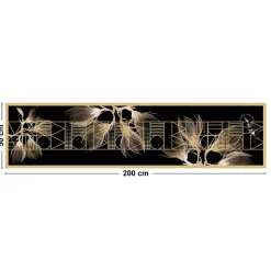 Tapis antidérapant - Boho Chic - vinyle - int./ext. - Noir - 50x200cm
