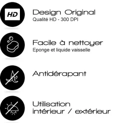 Tapis antidérapant - Ciment Style Dulce - vinyle - int./ext. - Bleu - 50x120cm