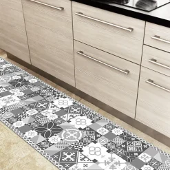 Tapis antidérapant - Ciment Style Gris - vinyle - int./ext. - Gris - 50x120cm
