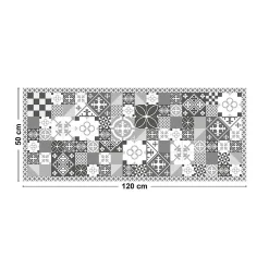 Tapis antidérapant - Ciment Style Gris - vinyle - int./ext. - Gris - 50x120cm